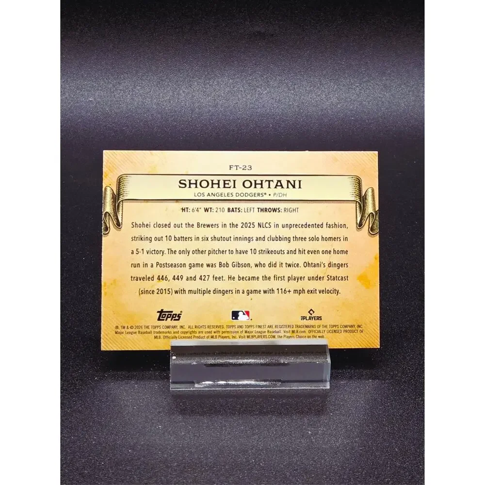 Rare 2026 Topps Finest Timelines Shohei Ohtani Dodgers Insert